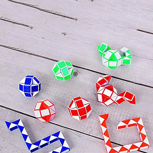 MoYu Fidget Snake Cube Twist Puzzle Magic Snake for Festive, Adults, Teens,Party Favors Stocking Stuffers Goodie Bag Fillers - 3 Pcs