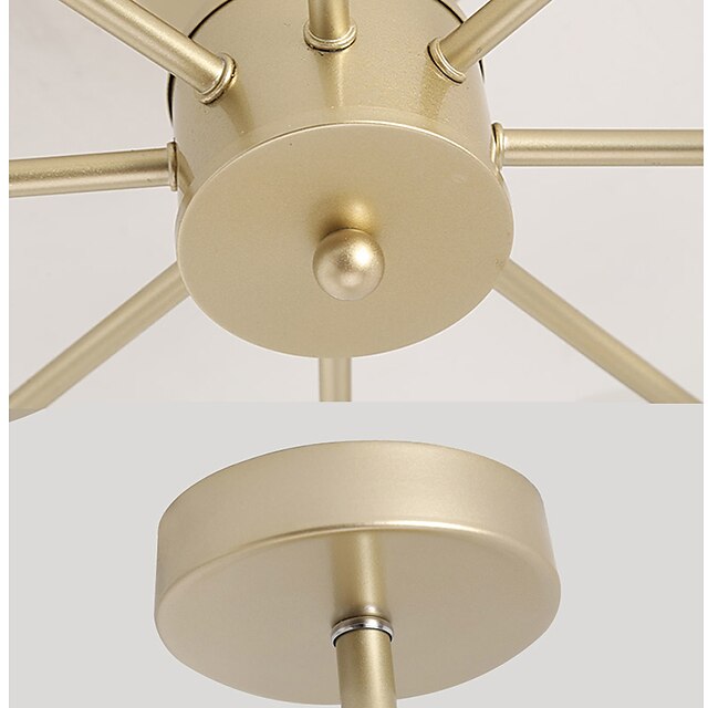 8 Heads LED Ceiling Light Nordic Style Gold Cluster Design Flush Mount Lights