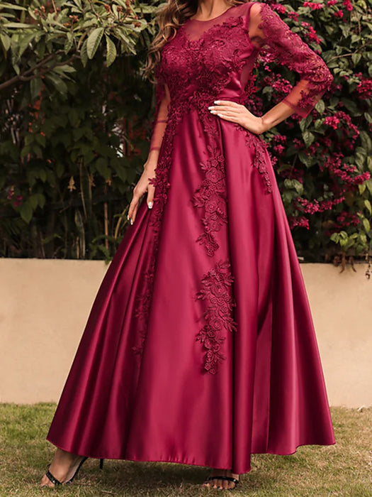 Women's Party Dress Swing Dress Long Dress Maxi Dress Red 3/4 Length