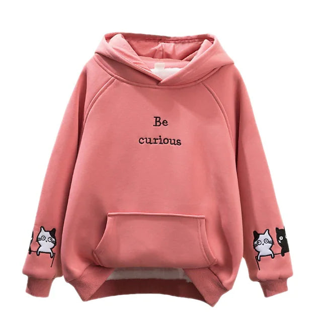 Kids Girls' Hoodie Letter Casual Long Sleeve Fashion 7-13 Years Winter