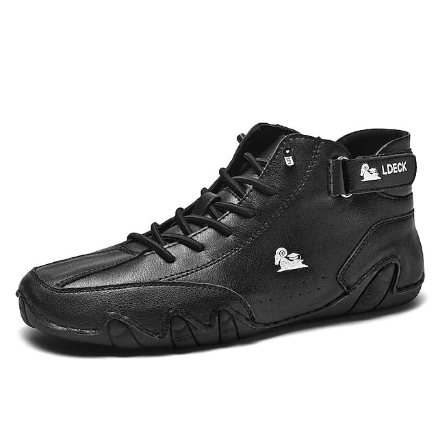 Plus Size Men's Shoes High-top Men's Sports Casual Shoes Cotton Shoes Top Layer Leather Combat Boots