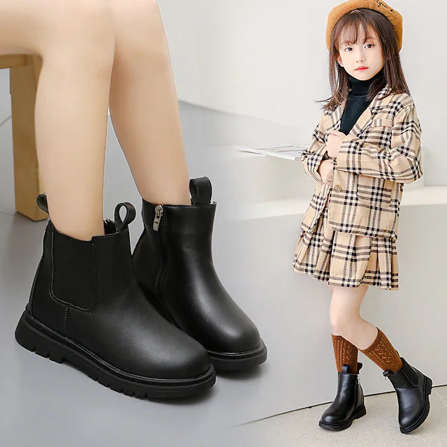 Girls' Boots Combat Boots Daily Leather Portable School Shoes Big Kids(7years +) Little Kids(4-7ys)