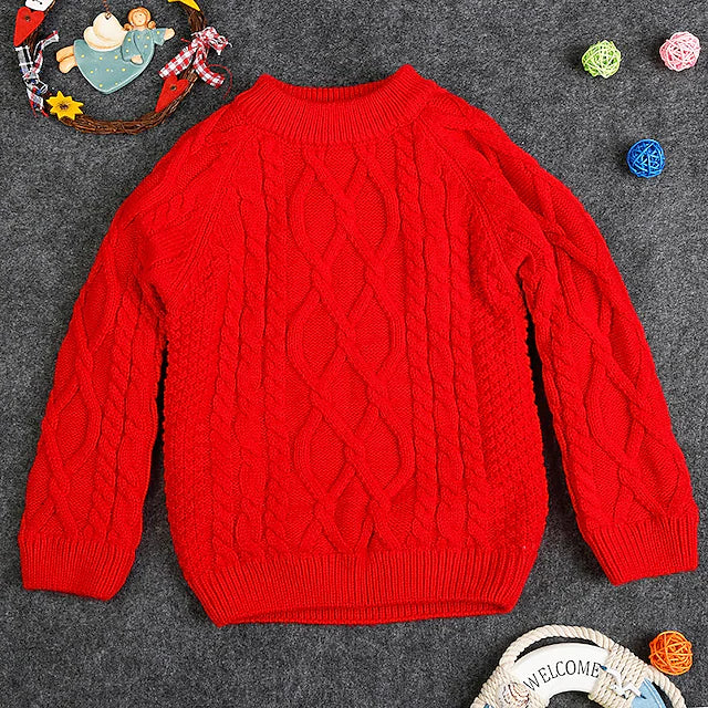 Toddler Boys Sweater Solid Color Outdoor Long Sleeve Adorable 3-10 Years