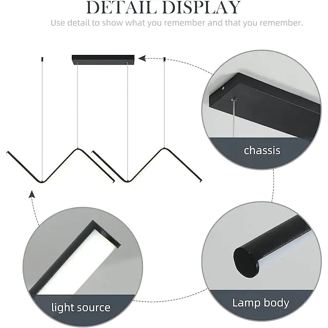 LED Pendant Light 90 cm Island Lights Dimmable Line Design Aluminum
