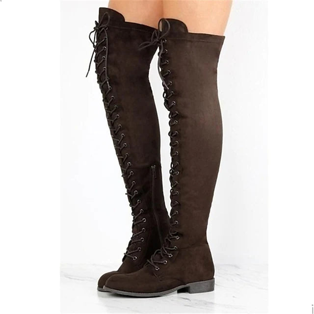 Women's Unisex Boots Lace Up Boots Outdoor Daily Over The Knee Boots