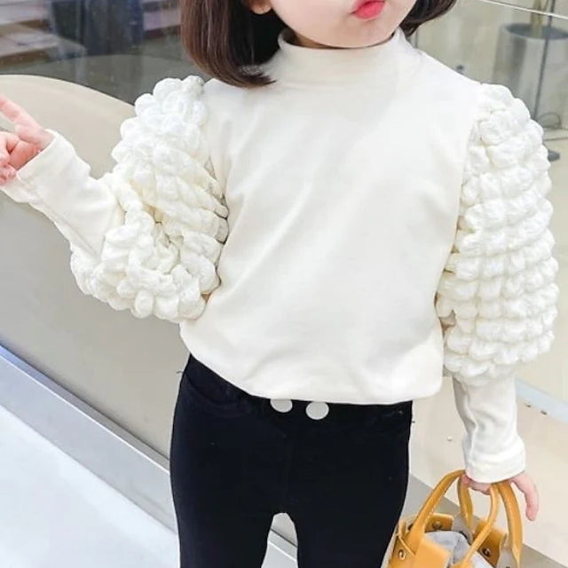 Kids Girls' Sweater Solid Color School Long Sleeve Active Cotton 2-8 Years