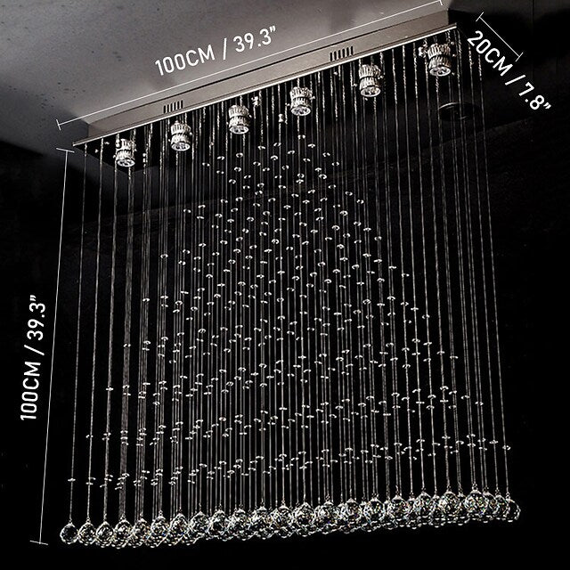 100cm Crystal Chandelier DIY Modernity Luxury Globe K9 Crystal Pendant