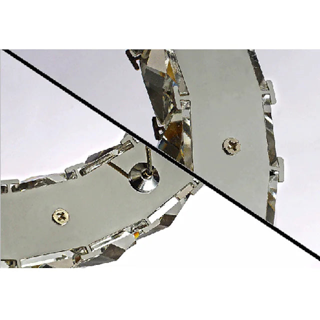 2 Rings 40 cm Crystal LED Chandelier Circle Pendant Light Metal Electroplated 110-120V 220-240V