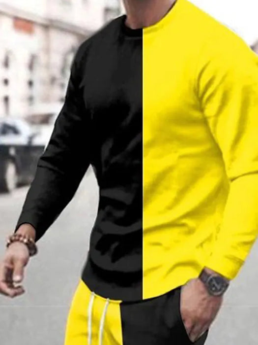 Men's Tracksuit Sweatsuit Graphic Color Block Casual Daily