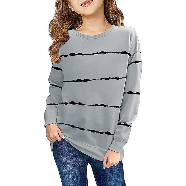 Kids Girls' T shirt Stripe Casual Long Sleeve Active 7-13 Years