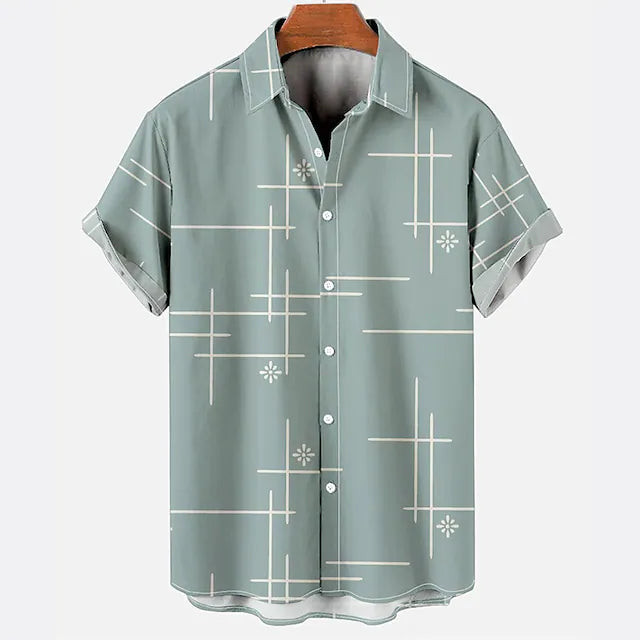 Men's Shirt Linear Turndown Street