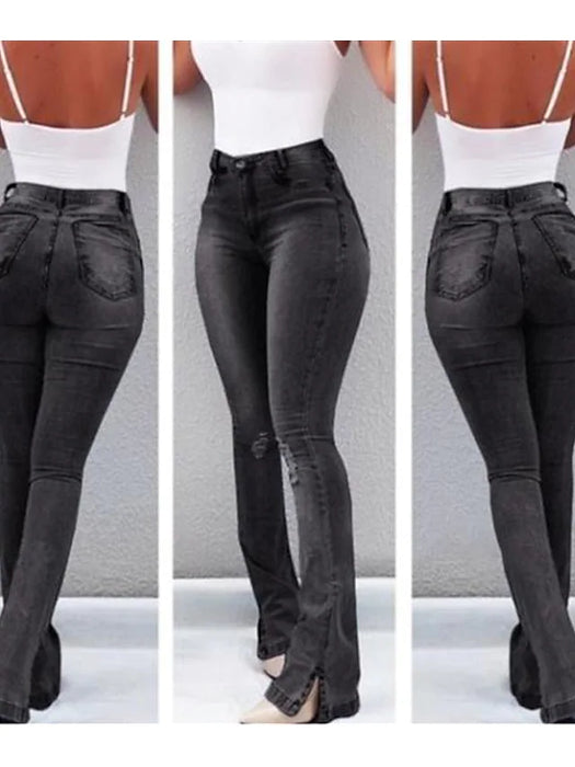 Women's Pants Trousers Jeans Bell Bottom Denim