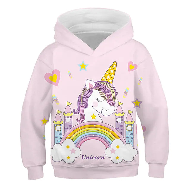 Kids Girls' Unicorn Hoodie & Sweatshirt 3D Print Tops Long Sleeve