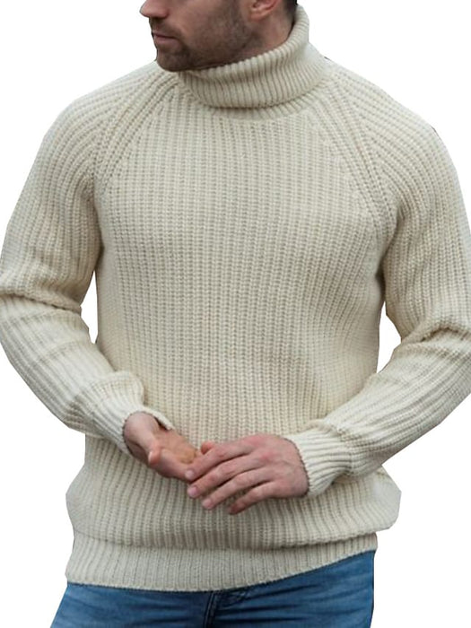 Men's Unisex Pullover Sweater Knitted Solid Color Stylish