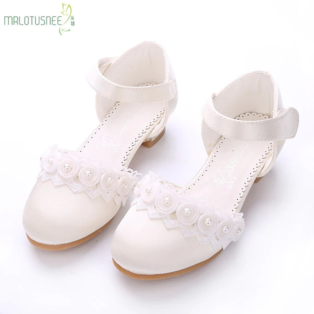 Girls' Heels Flower Girl Shoes Satin Wedding Dress Shoes