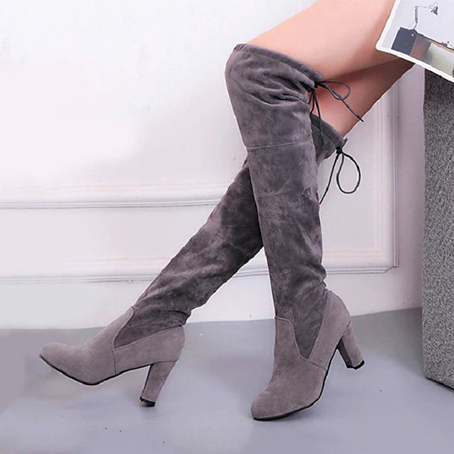 Women's Boots Suede Shoes Heel Boots Daily Over The Knee Boots
