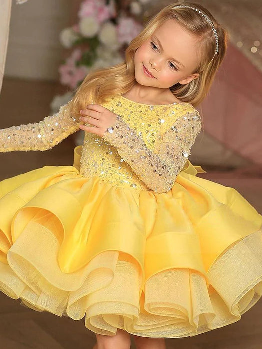 Kids Little Girls' Dress Sequin Party Birthday Ruffle