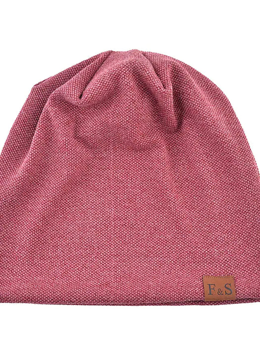 Men's Beanie Hat Black Red Cotton Pure Color Knitted Simple Outdoor