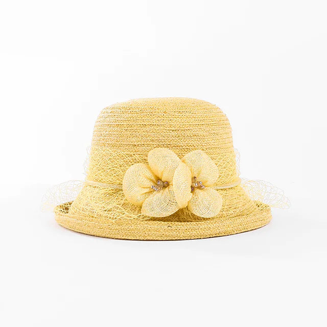 Elegant Natural Fiber Hats with Floral 1PC Casual / Ladies Day / Melbourne Cup Headpiece