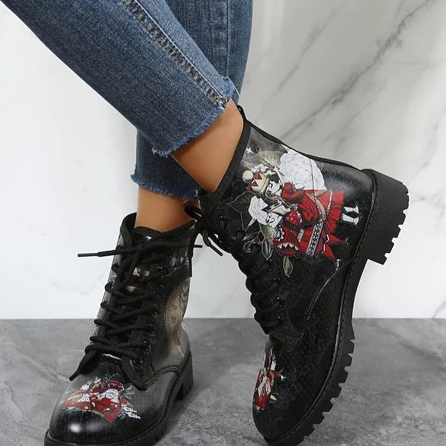 Women's Boots Combat Boots Plus Size Lace Up Boots Daily Booties