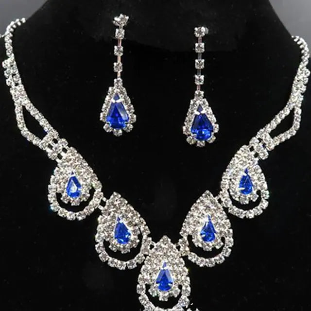 1 set Jewelry Set Drop Earrings For Women's Sapphire Crystal Citrine