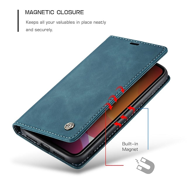 CaseMe New Retro Leather Magnetic Flip Case For iPhone SE