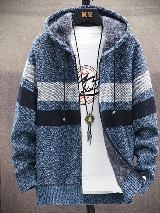 Men's Unisex Cardigan Sweater Knitted Color Block Stylish Long Sleeve