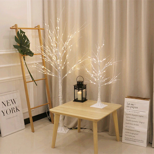 LED Silver Birch Tree Lamp Christmas Festival Modern Decoration Indoor Warm White Holiday Fairy Light Garland