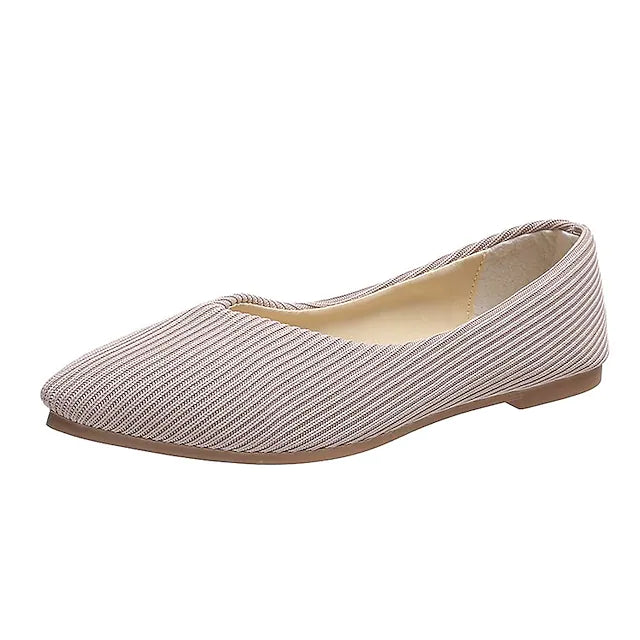 Women's Flats Plus Size Flyknit Shoes Office Daily Flat Heel Pointed Toe