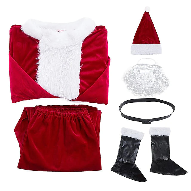 Santa Suit Santa Claus Cosplay Costume Christmas Party Supplies Santa Clothes Men's