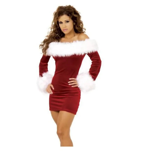 Mrs.Claus Cosplay Costume Christmas Dress Santa Clothes Women's Vacation Dress