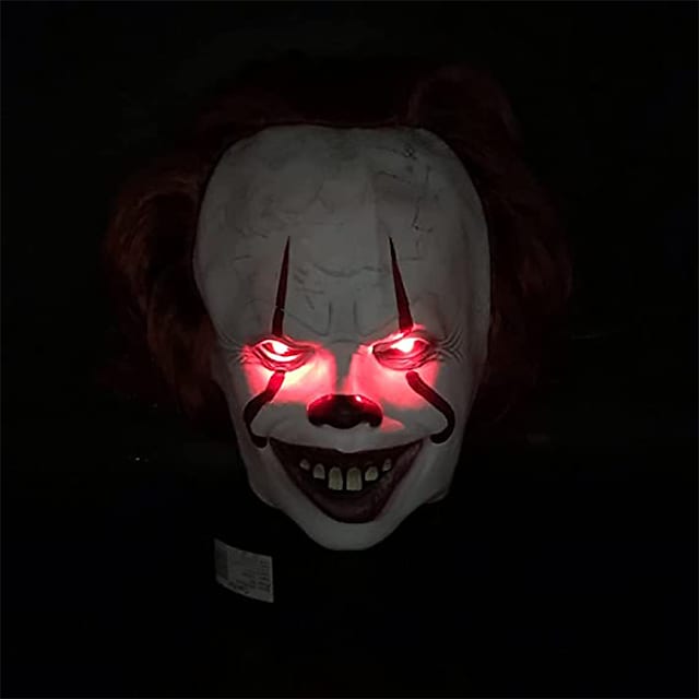 Halloween Mask IT Mask Creepy Clown Mask Light Up Halloween Cosplay Props Scary