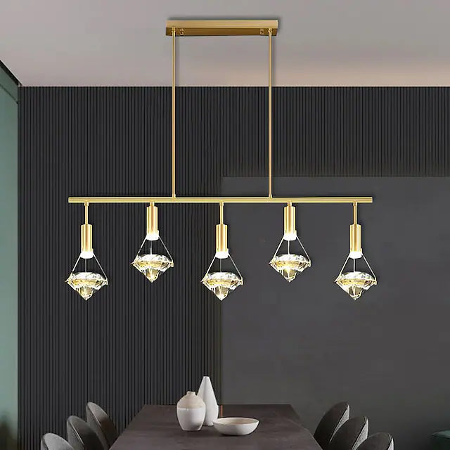 LED Pendant Light Crystal Hanging Light 3/5 Heads 85/100cm Ceiling Lights