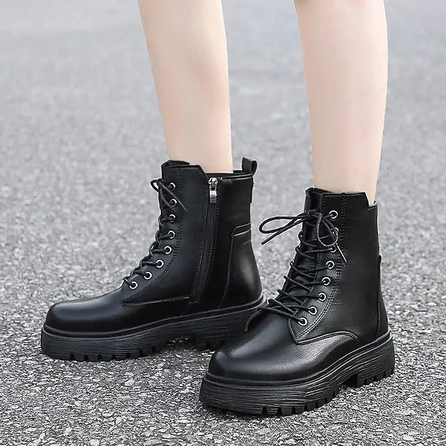 Women's Boots Combat Boots Booties Ankle Boots Flat Heel Round Toe