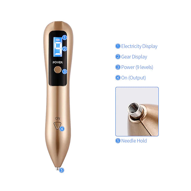 LCD Plasma Pen Laser Tattoo Mole Removal Machine Rechargeable Face Care Skin Tag