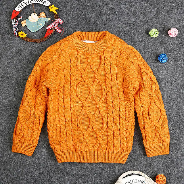 Toddler Boys Sweater Solid Color Outdoor Long Sleeve Adorable 3-10 Years