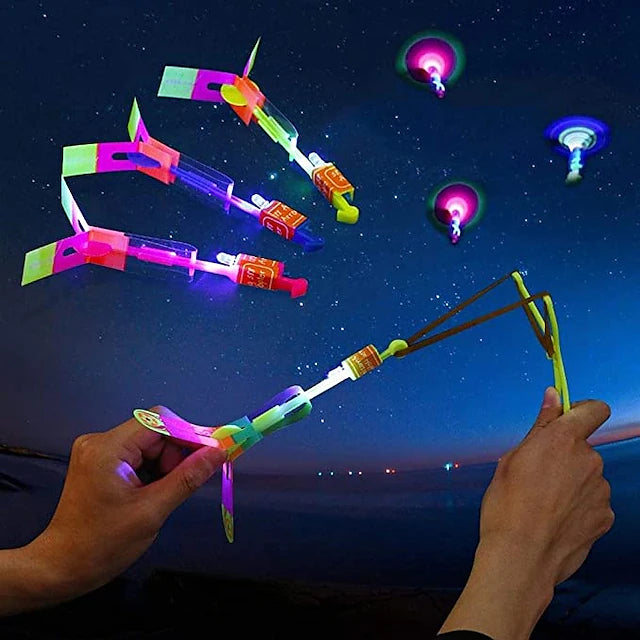10pcs Amazing Led Light Arrow Rocket Helicopter Flying Toy Party