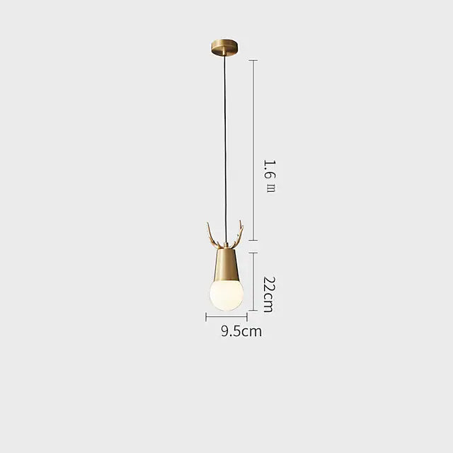 LED Pendant Light Single Hanging Light Fixture Copper Cord Adjustable