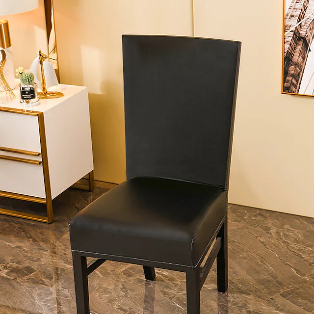 PU Leather Dining Chair Cover, WaterProof Stretch Chair Cover,