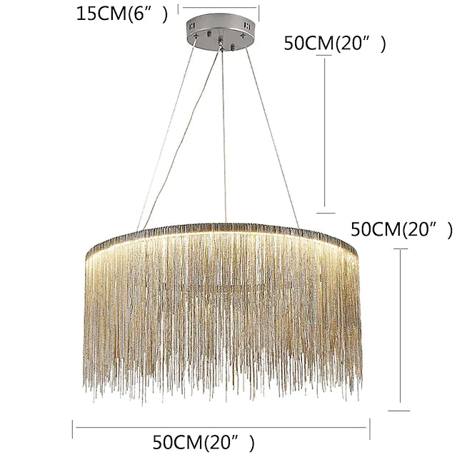 1-Light 50 cm LED Designers Chandelier Gold Luxury Pendant Light