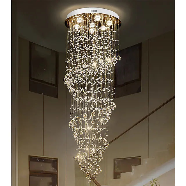 Crystal Chandelier Crystal Ceiling Light 170cm Luxury Lights K9 Spiral European