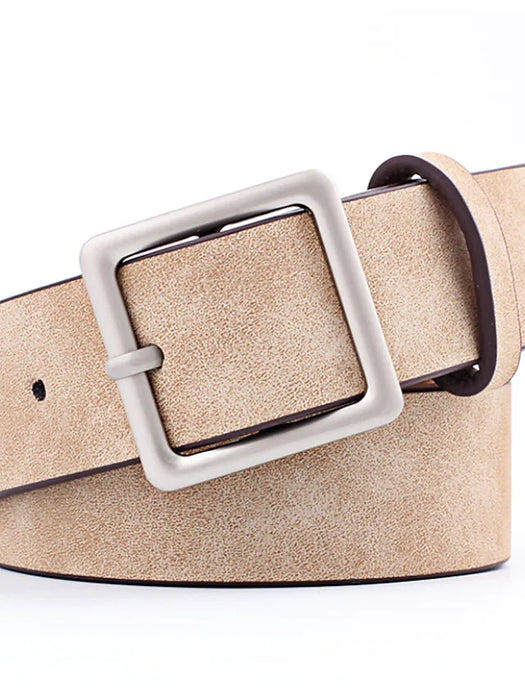 Women's Unisex PU Buckle Belt PU Leather O-ring Buckle O-ring Casual