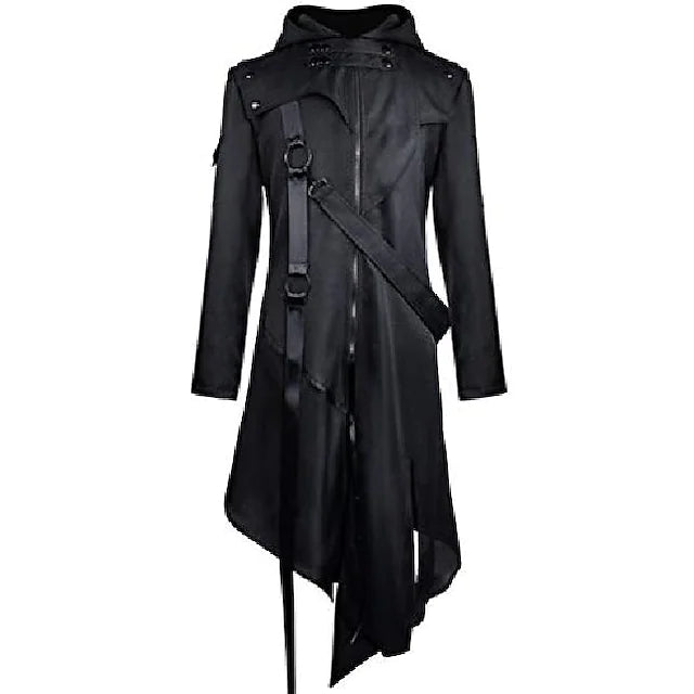 men's gothic coat steampunk victorian frock vintage hooded jacket