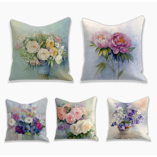 Oil Painting Style Double Side Cushion Cover