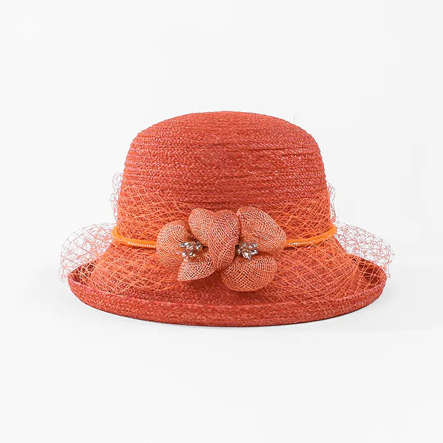 Elegant Natural Fiber Hats with Floral 1PC Casual / Ladies Day / Melbourne Cup Headpiece