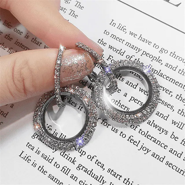 1 Pair Crystal Earrings For Women's Girls' Party Evening Date