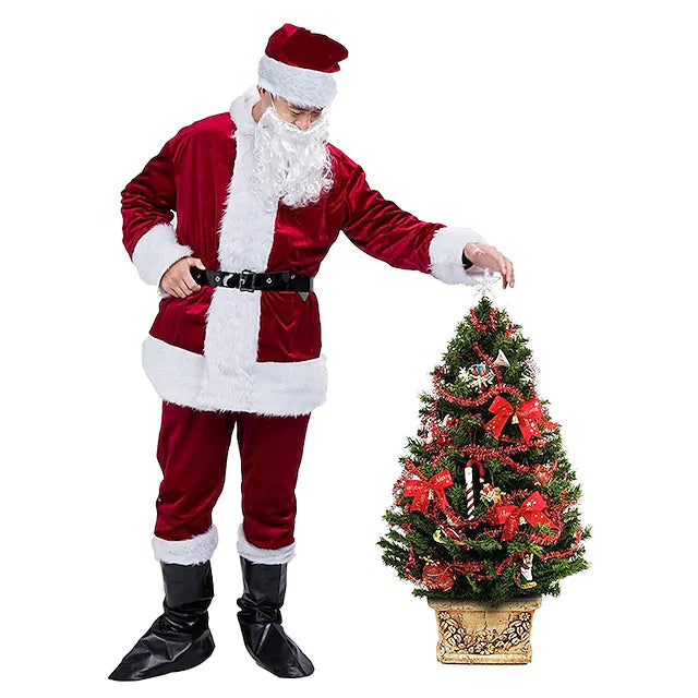 Santa Suit Santa Claus Cosplay Costume Christmas Party Supplies Santa Clothes Men's