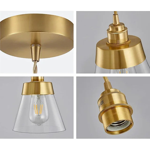 16.5 cm Pendant Light LED Pendant Lantern Design Lamps Glass Cone Electroplated