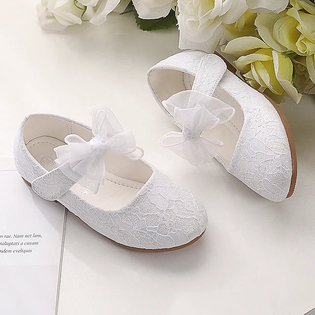 Girls' Flats Flower Girl Shoes Lace Breathable Mesh Breathability Wedding Cute