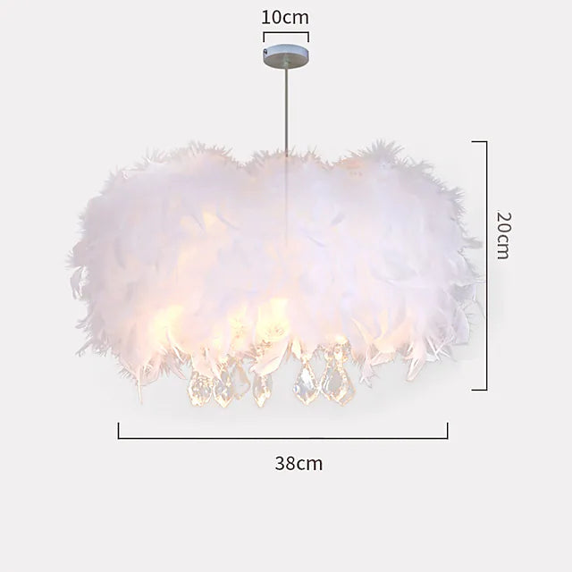40/50 cm Pendant Light Unique Design LED Chandelier Metal Feather